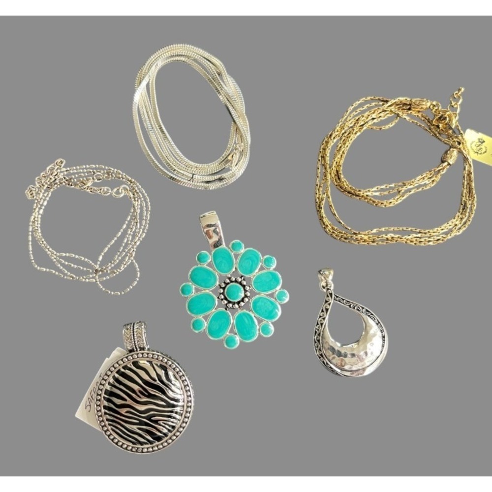 NECKLACE/PENDANT Bundle/Lot of 6, Premier Designs SILVER & GOLD TONE Mixed